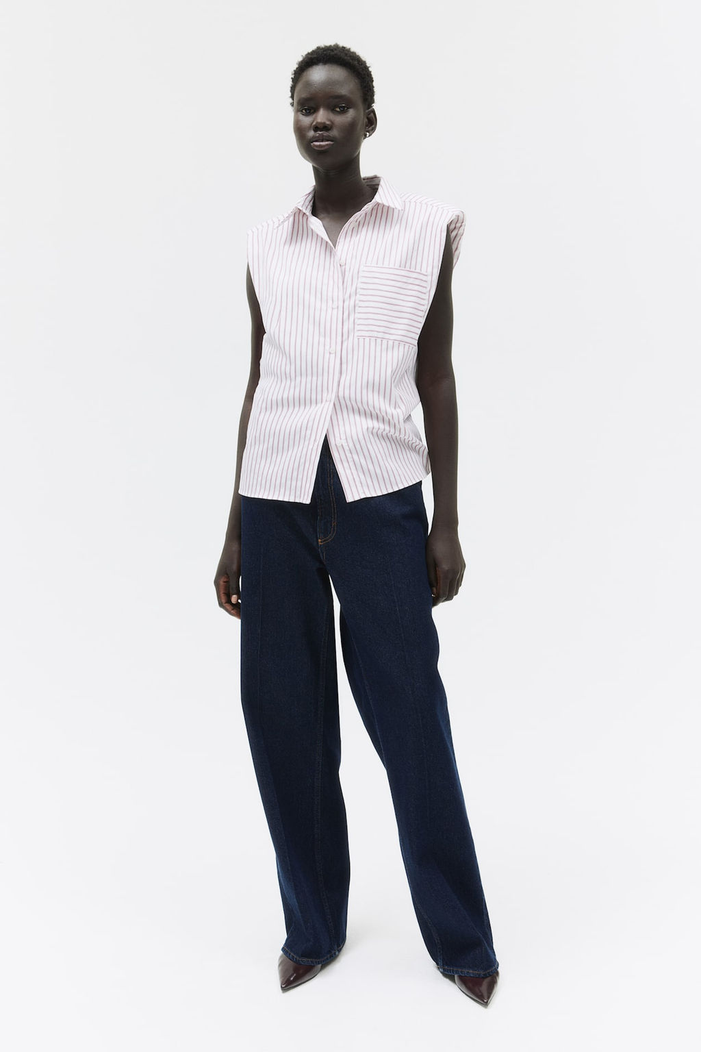 Camisa sin mangas con hombreras - H&m фото 3