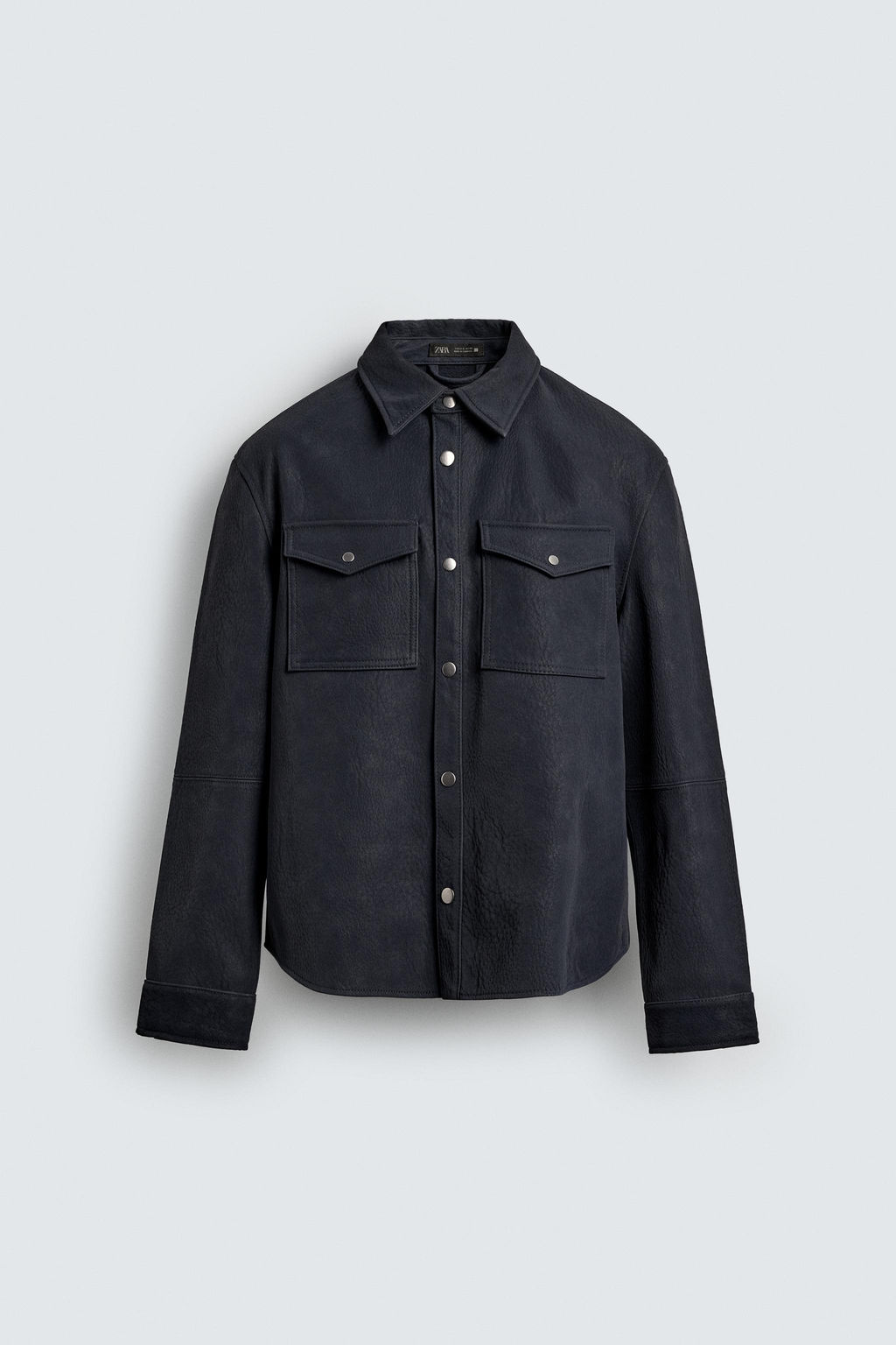 RELAXED FIT LEATHER EFFECT OVERSHIRT