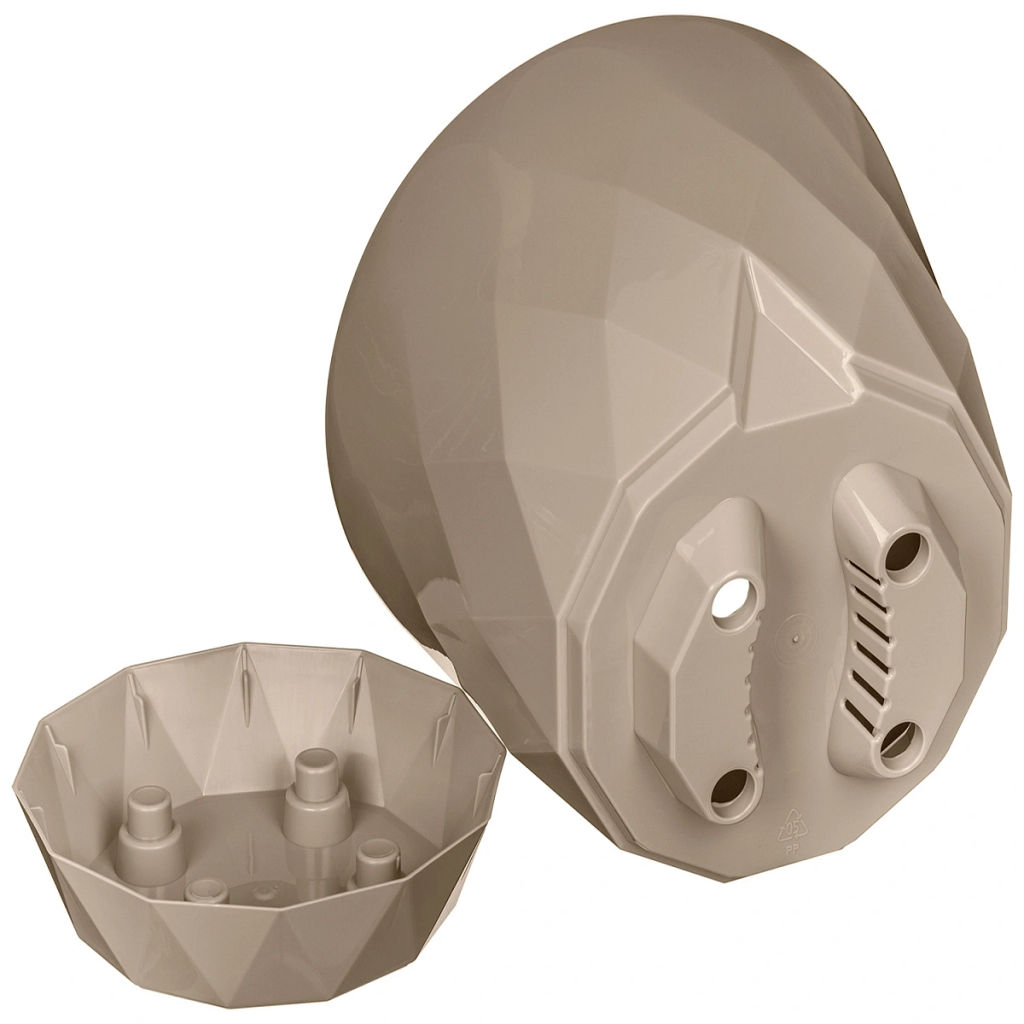 Горшок для цветов пластиковый 4,5л d-22см "Laurel" с поддоном бежевый