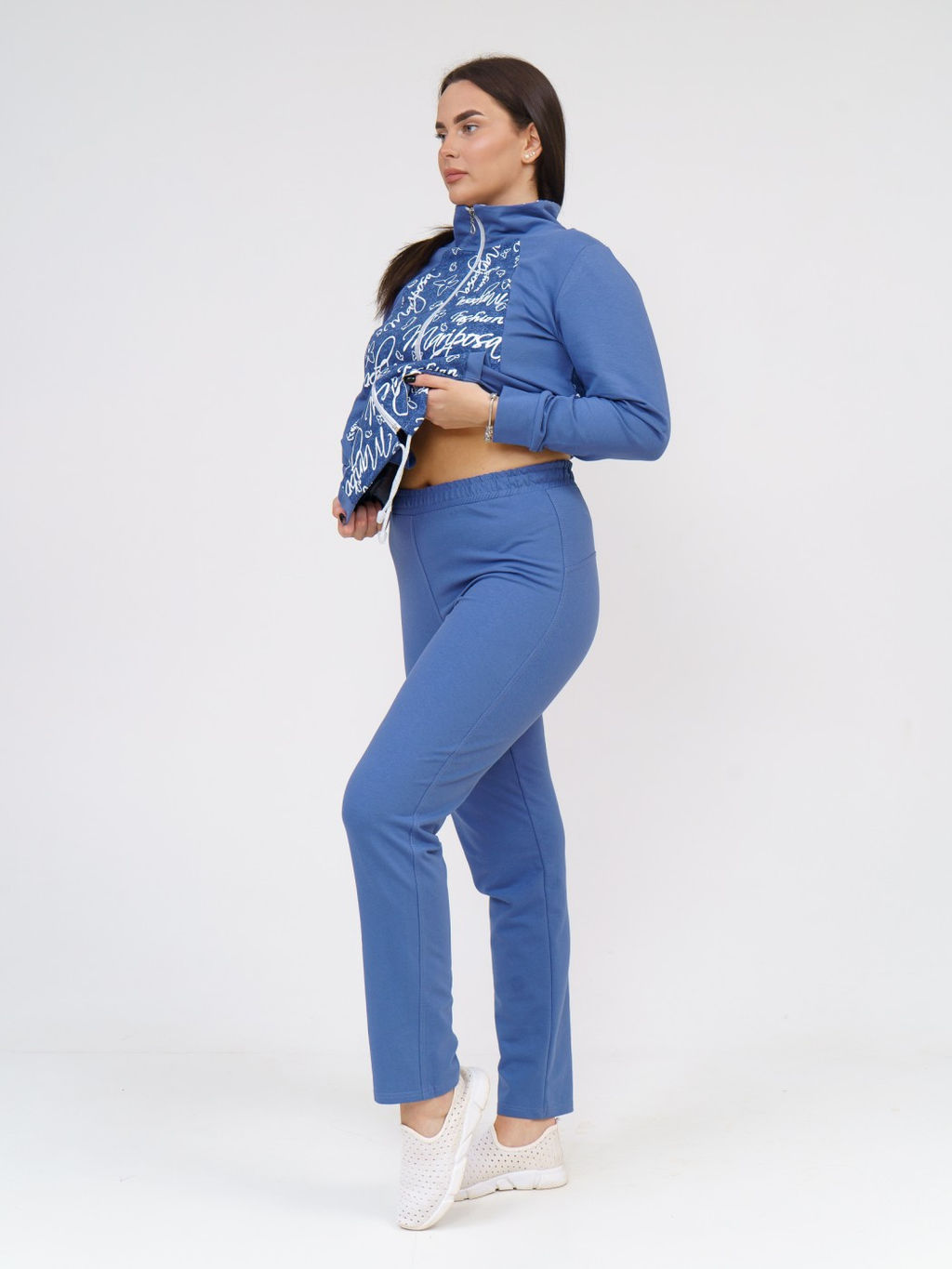 Костюм Теплый вечер индиго/буквы