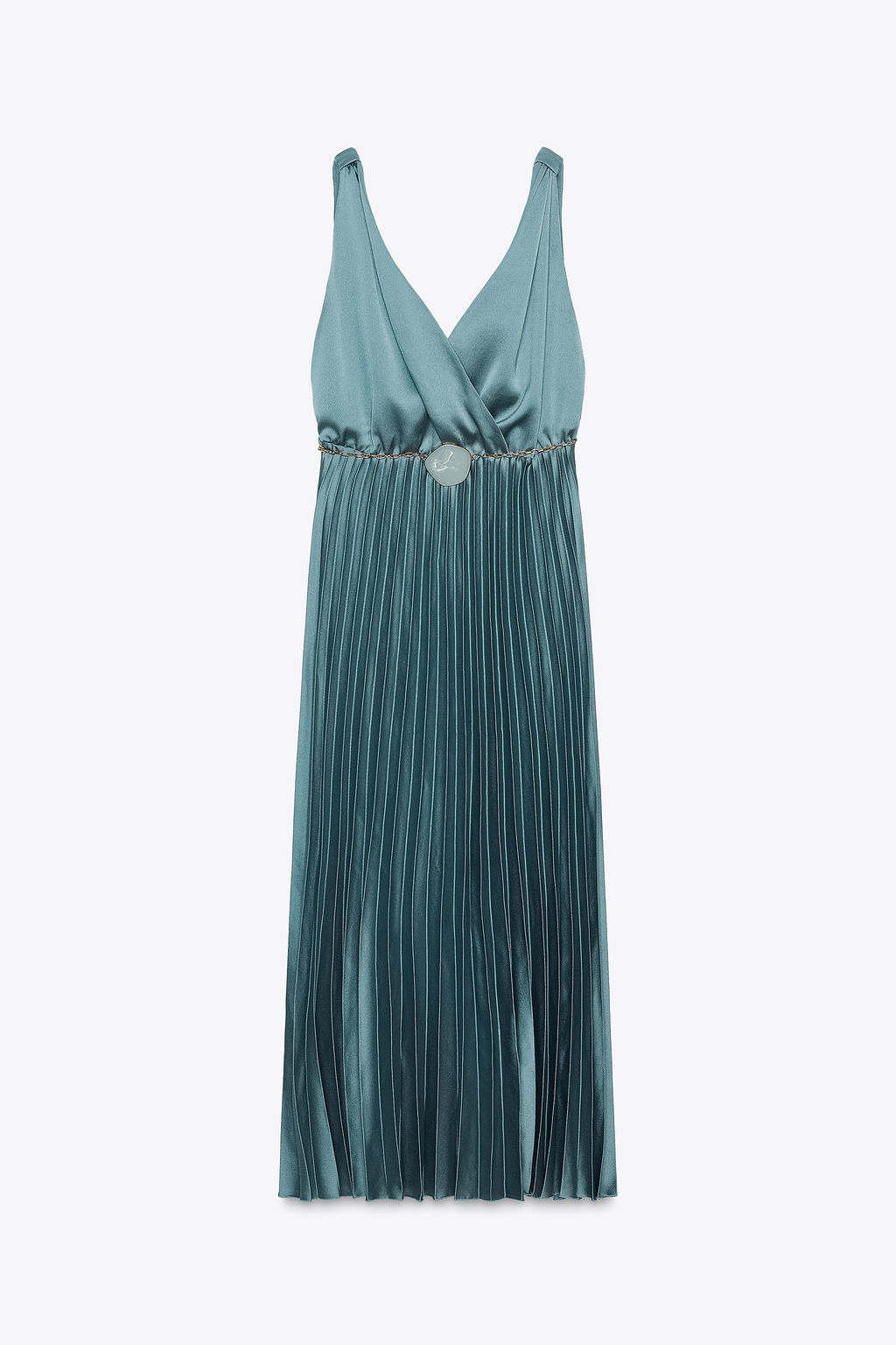PLEATED MIDI DRESS WITH BELT - Zara фото 7