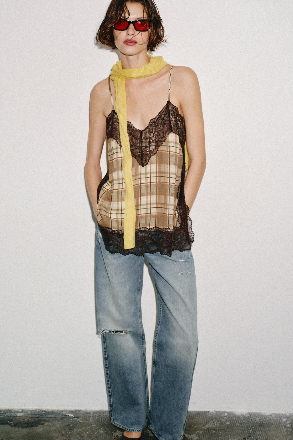 TOP LENCERO CUADROS / Multicolor - Zara фото 6