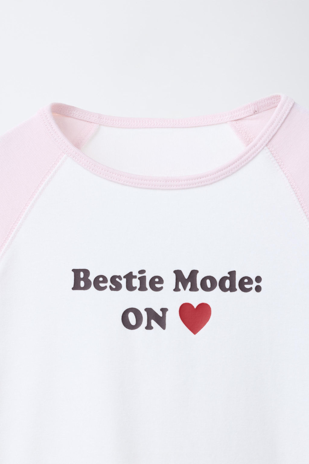 CAMISETA MANGA RANGLAN TEXTO CON MODAL / Rosa / Blanco - Zara фото 5