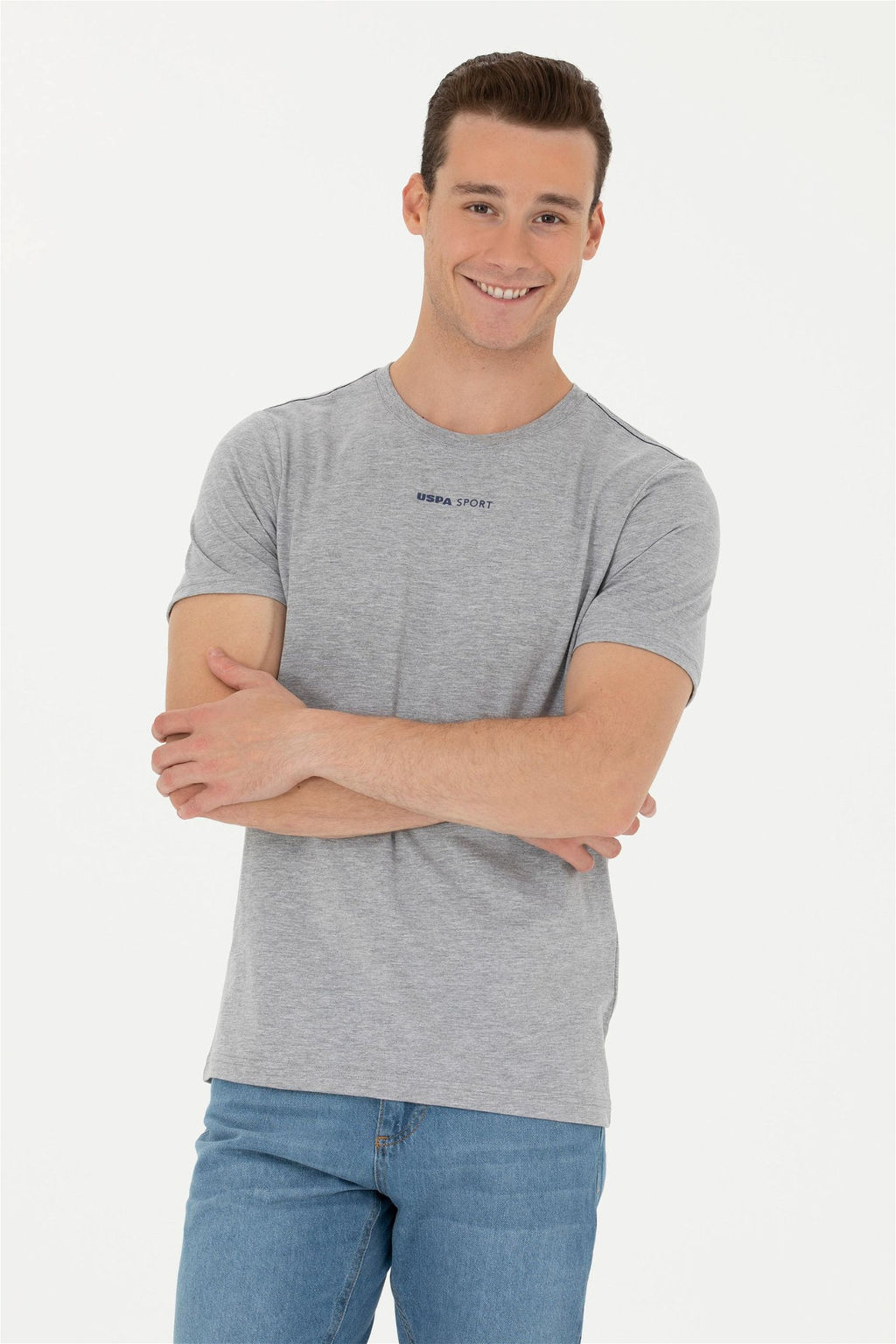 Мужская серая меланжевая футболка - U.s. polo assn фото 10