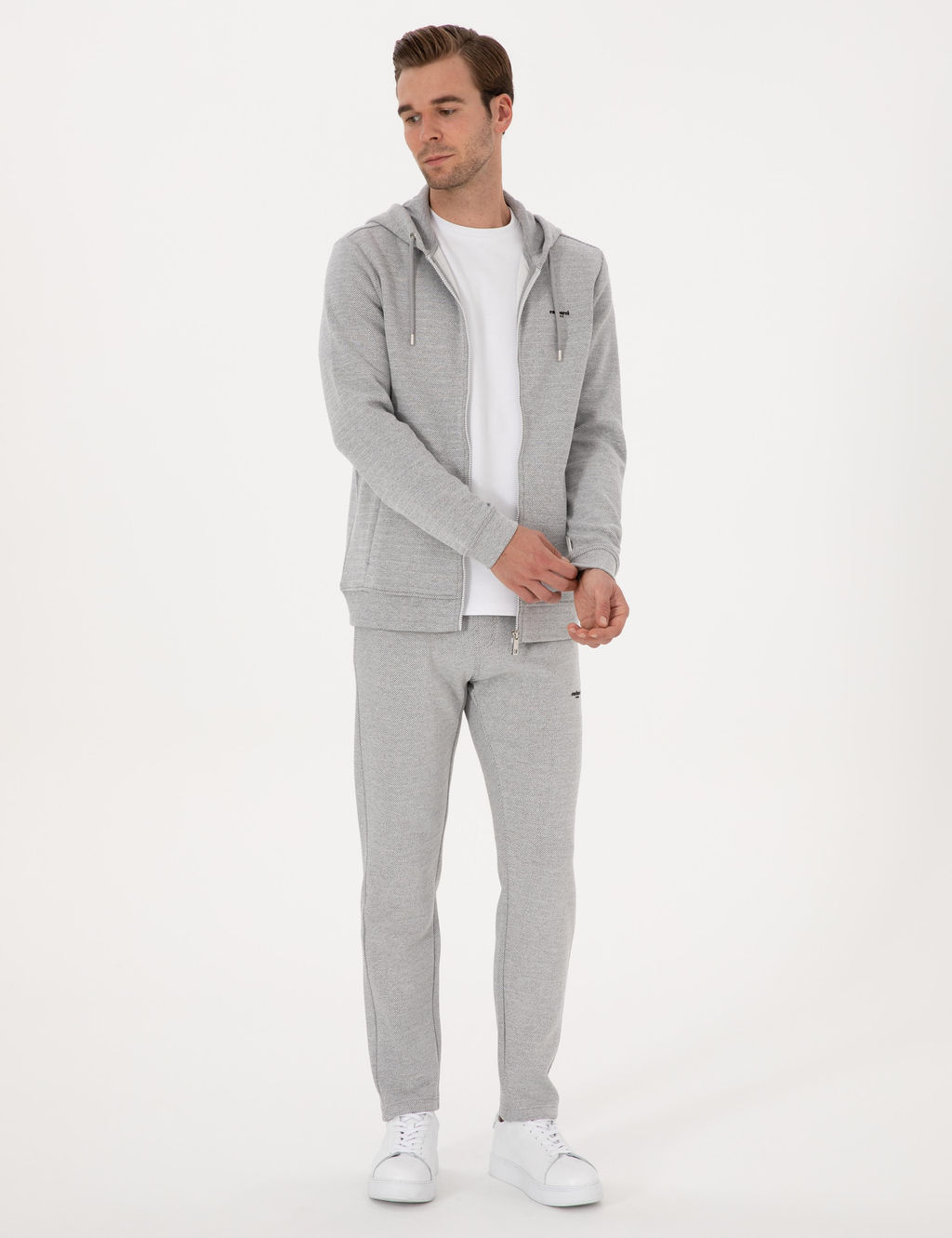 Gri Melanj Slim Fit Pamuk Kar___ml_ E_ofman Alt_