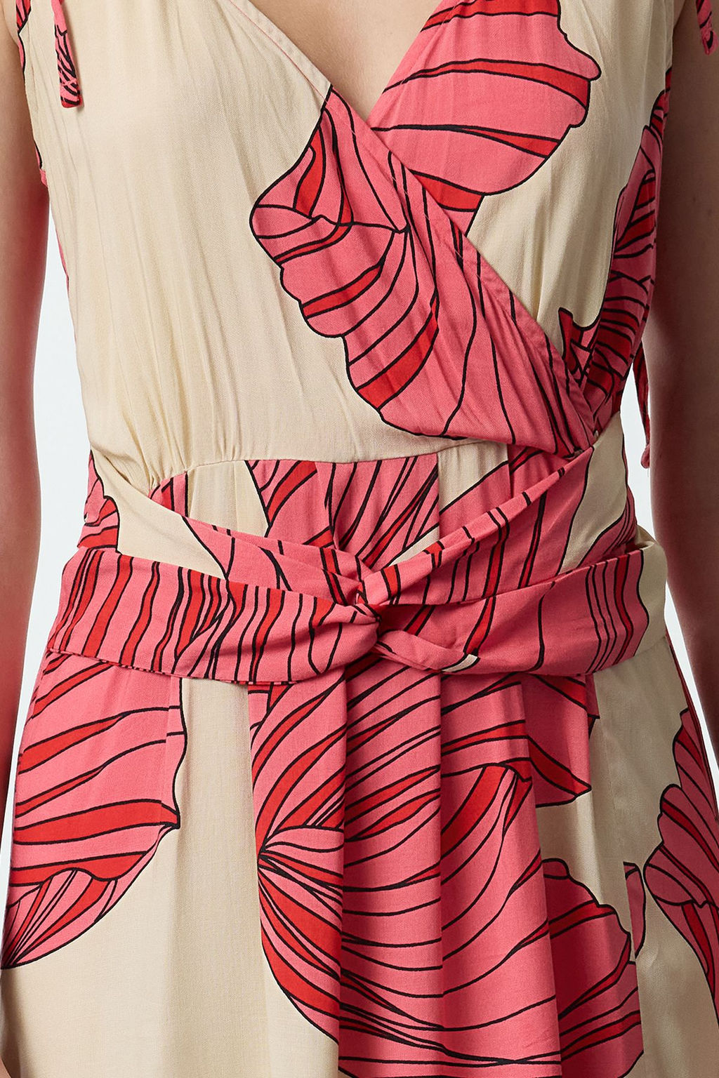 TRENDYOLMILLA Camel Leopar Desenli Kruvaze Y?rtmac Detayl? Maxi Dokuma Elbise TWOSS23EL01892  фото 10