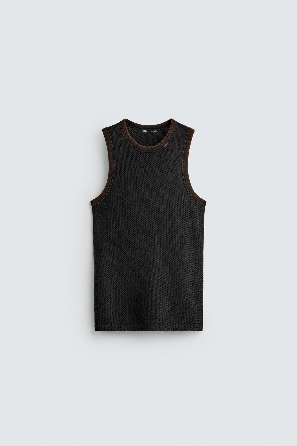 CAMISETA TANK ESTRUCTURA CALADOS / Tostado - Zara фото 6