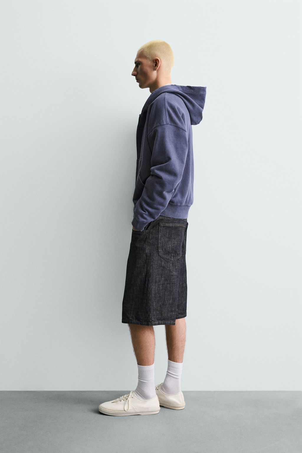 BERMUDA DENIM BAGGY FIT / ?ndigo - Zara фото 4