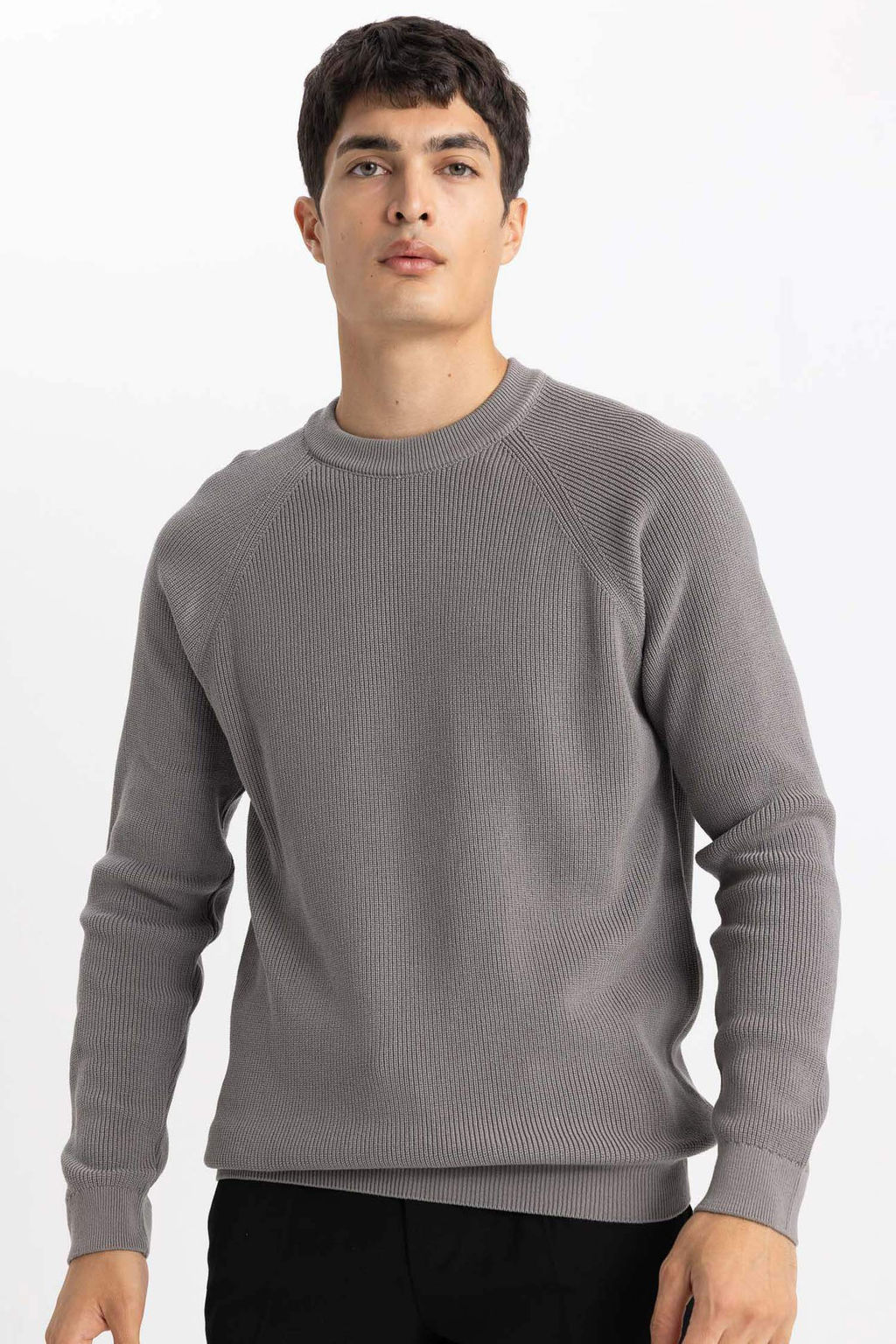 Standart Fit Normal Kesim Bisiklet Yaka Basic Duz Triko Kazak - Defacto фото 3