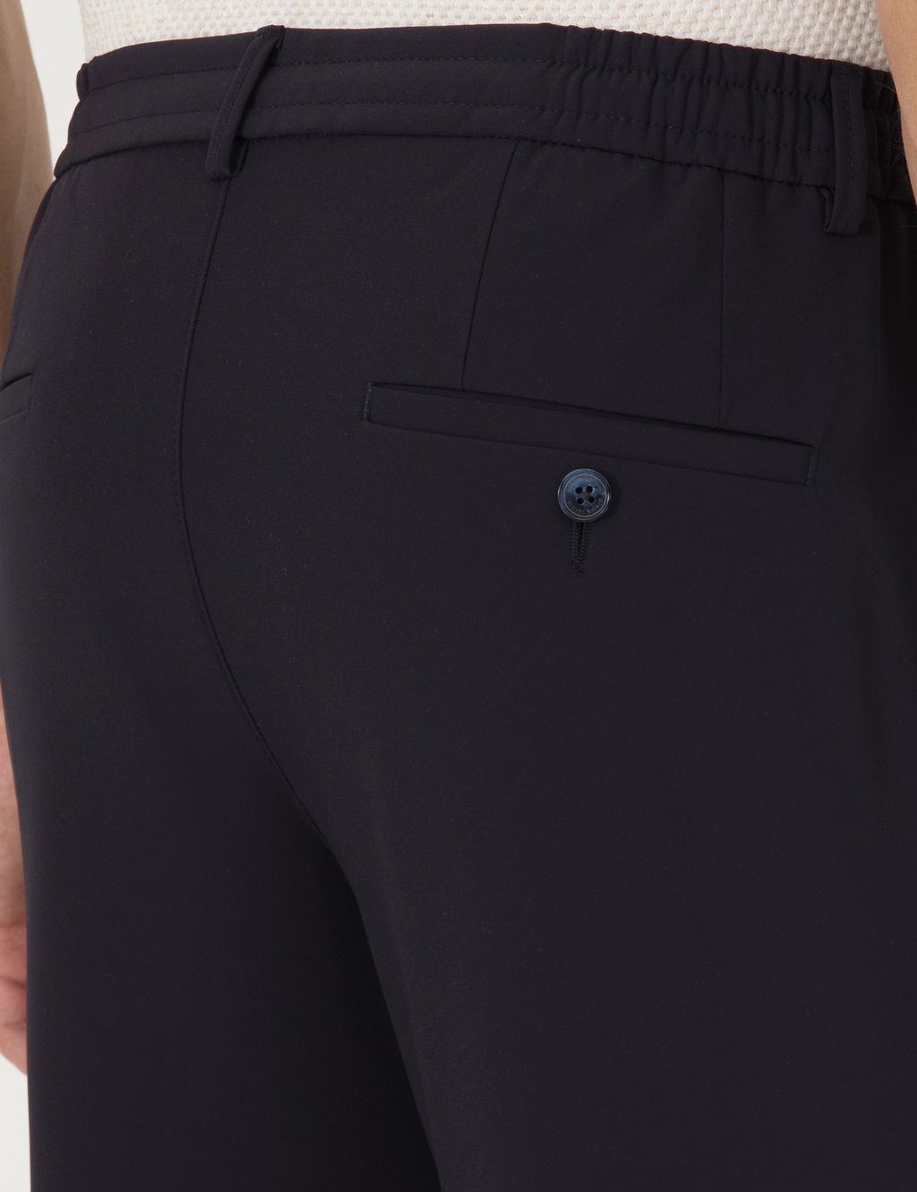 Lacivert Beli Kordonlu Klasik Jogger Pantolon