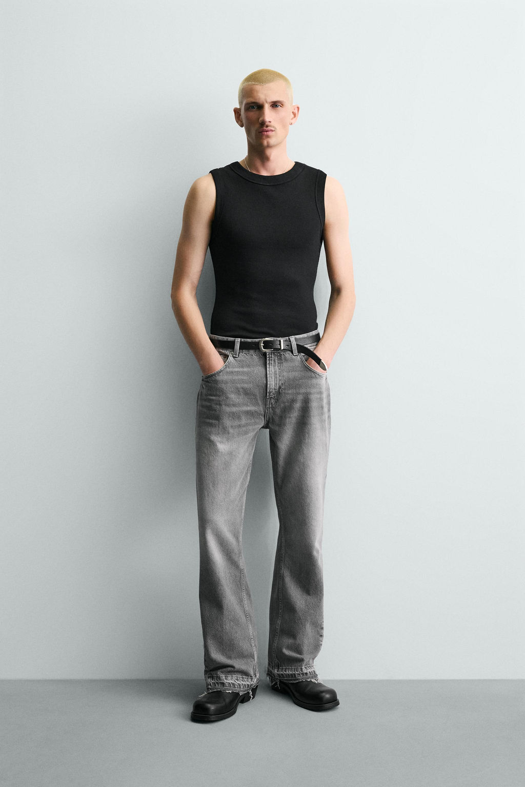 JEANS FLARE FIT ROTOS / Gris - Zara фото 17