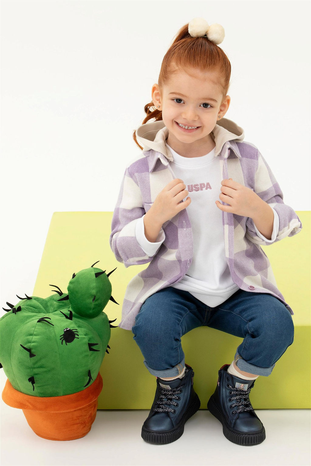 Сиреневая рубашка с капюшоном и длинными рукавами для девочки - U.s. polo assn фото 6