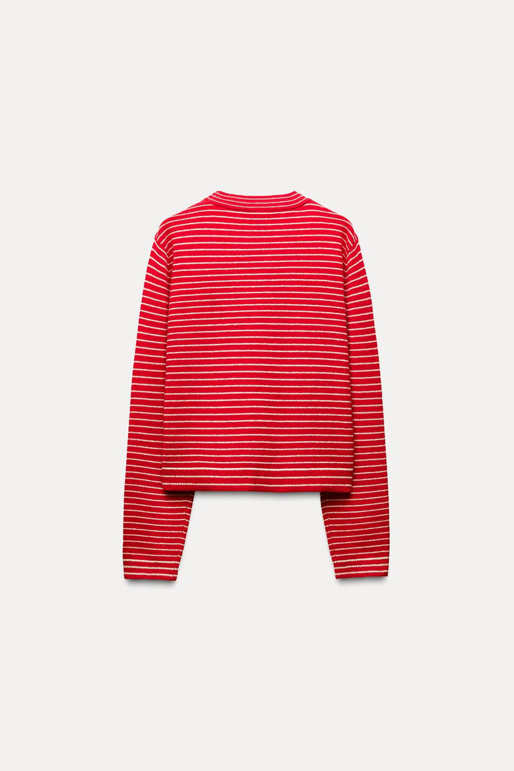 STRIPED KNIT CROPPED SWEATER - Zara фото 5