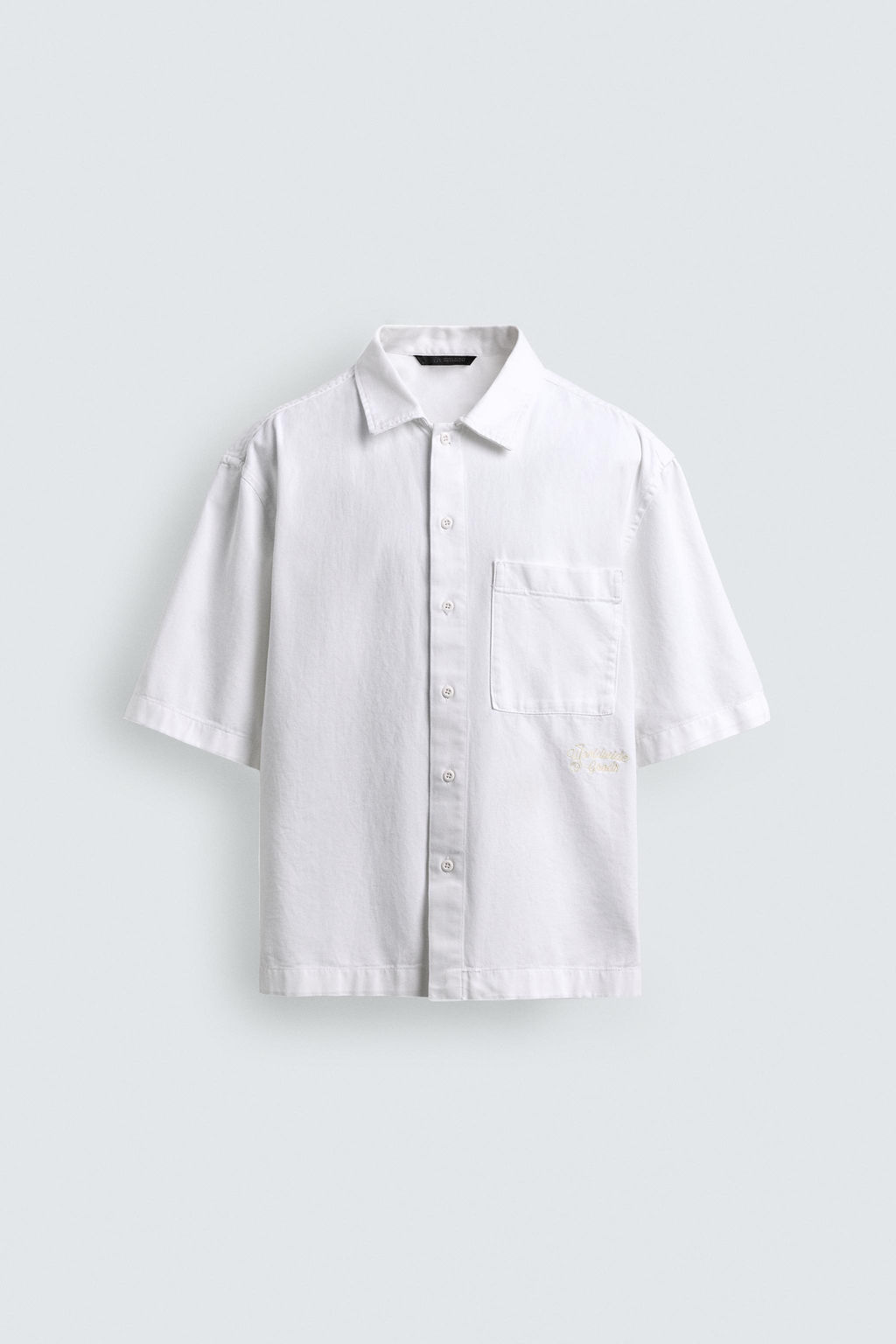 SOBRECAMISA ESTRUCTURA BORDADO / Blanco - Zara фото 7