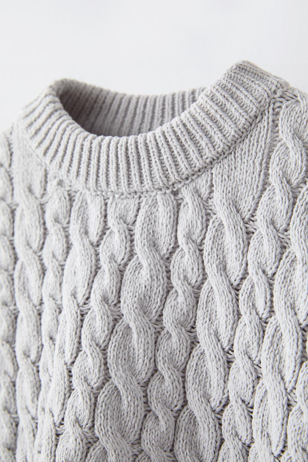 CABLE-KNIT CHENILLE SWEATER - Zara фото 4