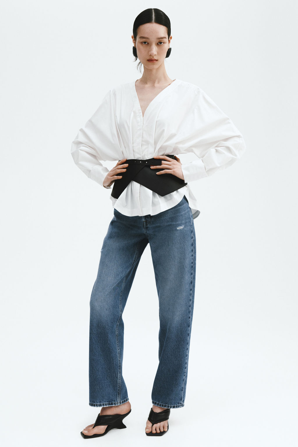 Straight High Waist Ankle Jeans - H&m фото 8