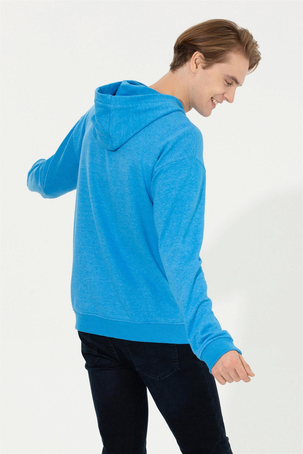 U. S. Polo Assn Мужская комфортная толстовка с капюшоном кобальтового меланжевого цвета - U.s. polo assn фото 11