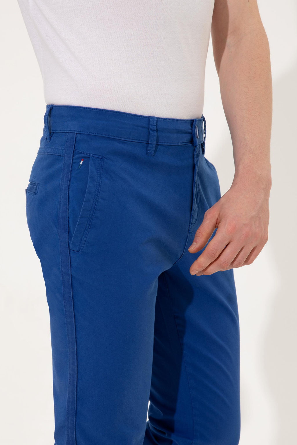 Erkek Carrot Fit Mavi Kanvas Pantolon