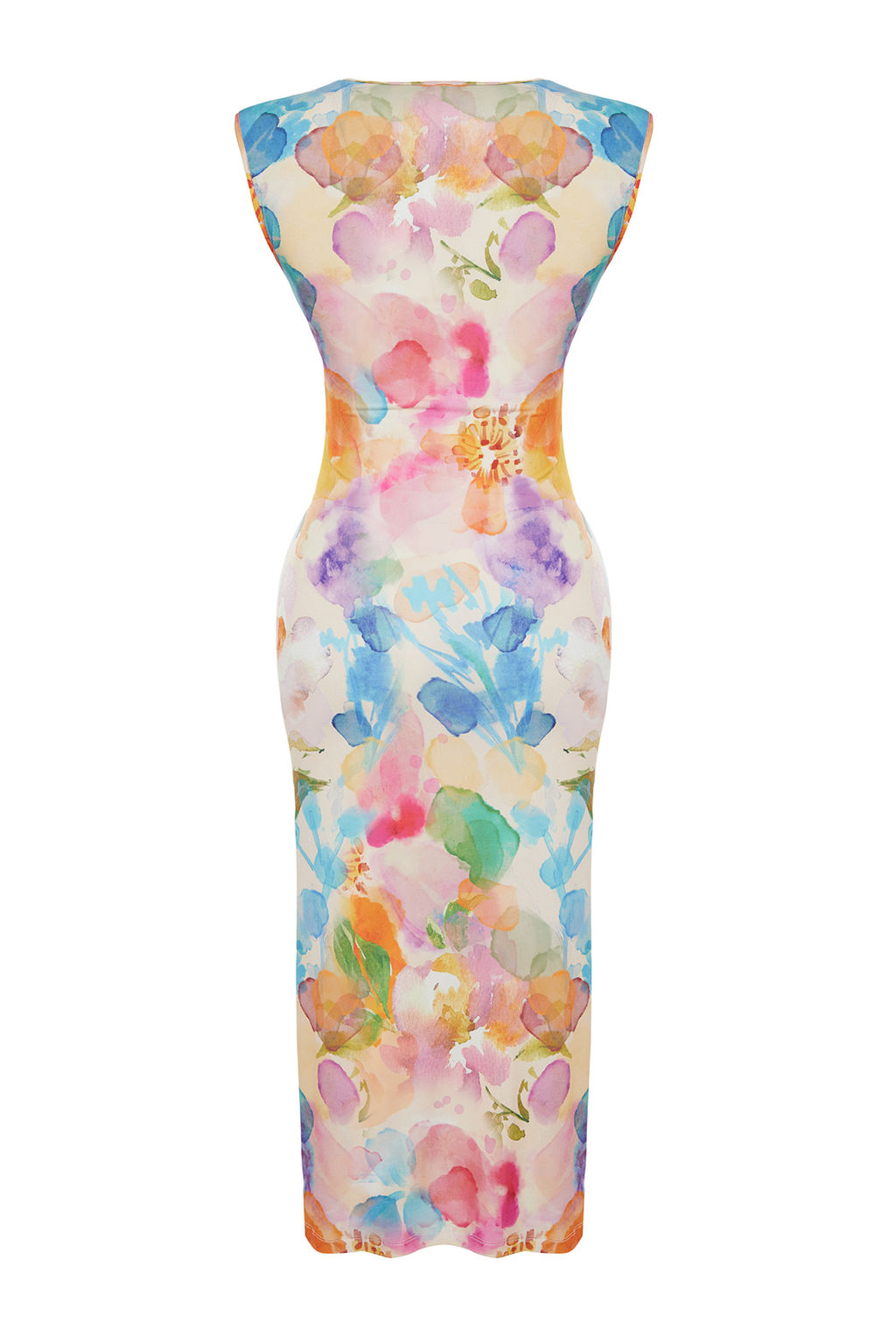 TRENDYOLMILLA Siyah Fitted/Vucuda Oturan Buzgu Detayl? Midi Esnek Orme Kalem Elbise TWOSS23EL00751 фото 31