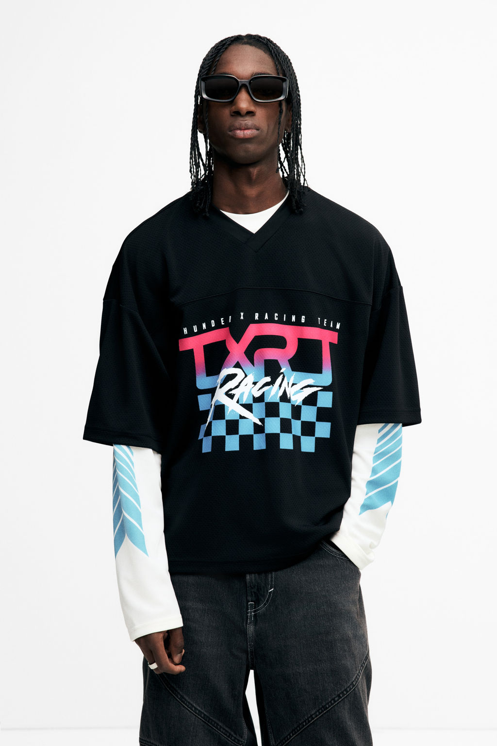 Camiseta de malla con estampado Oversized Fit - H&m фото 3