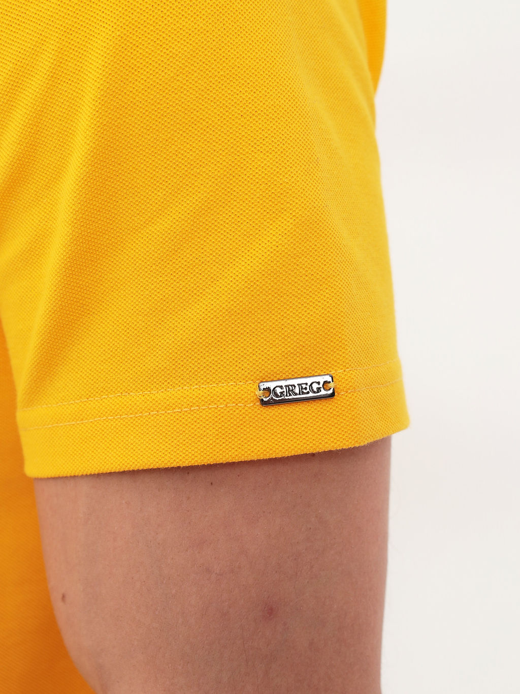 Джемпер мужской с воротником поло короткий рукав GREG G144-PO124T-CTP2023 (желтый)  фото 3