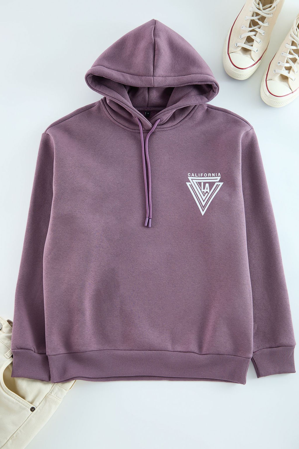 TRENDYOL MAN Turuncu %100 Pamuk Kapusonlu / Genis Kesim Kolej Bask?l? Ici Polarl? Sweatshirt TMNAW24SW00063 - Trendyolmilla фото 19