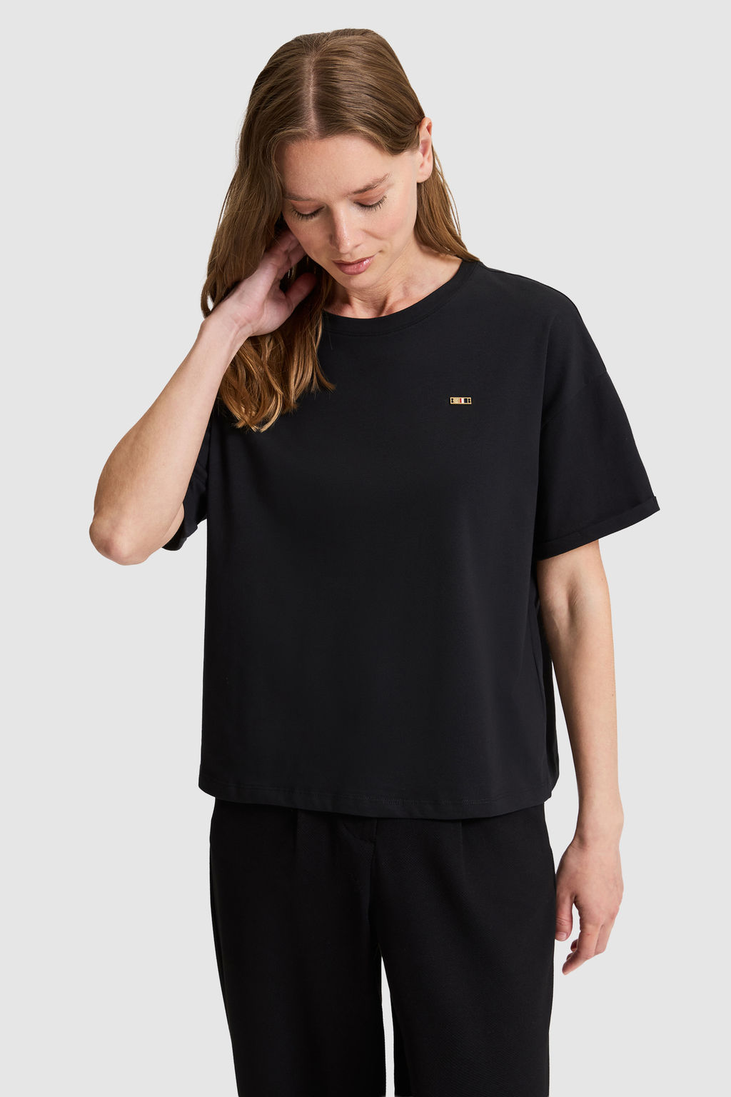 Kad_n Siyah Bisiklet Yaka Basic Ti__rt - U.s. polo assn фото 4