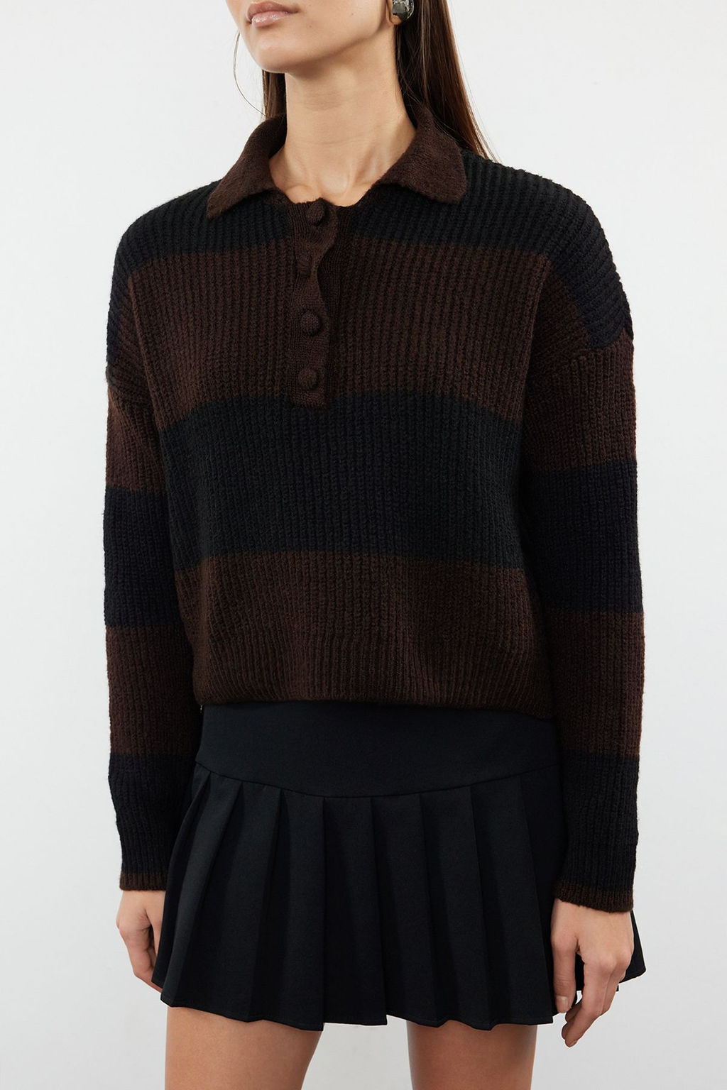 Tas Crop Yumusak Dokulu Renk Bloklu Triko Kazak TWOAW22KZ0226 - Trendyolmilla фото 11