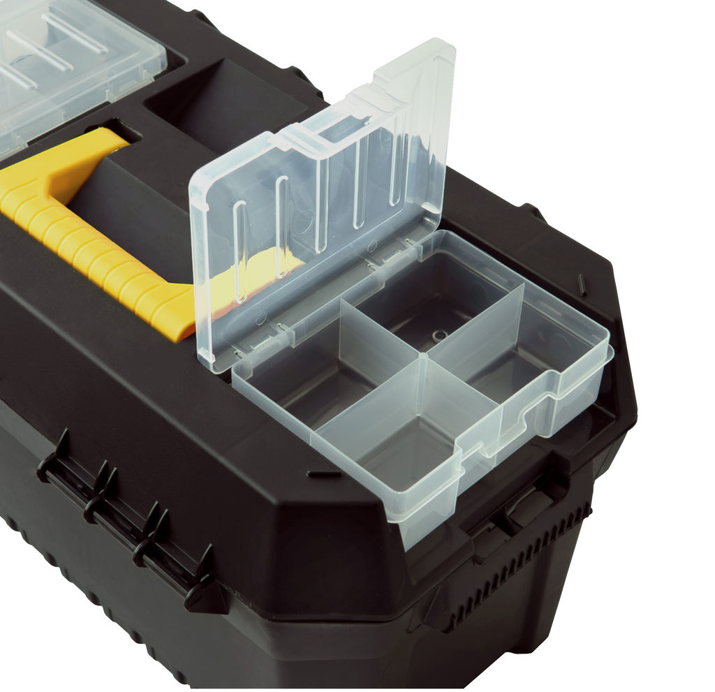 Ящик для инструментов "Saturn" 16,5", 420х250х230мм с органайзером и вставкой (черный) 223401030/01