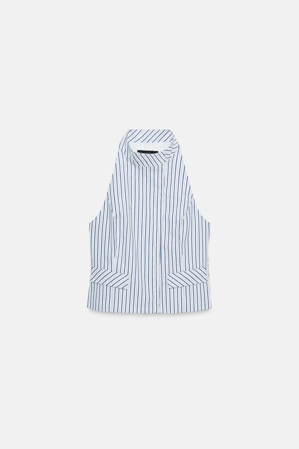 TOP HALTER RAYAS / Azul / Blanco - Zara фото 5