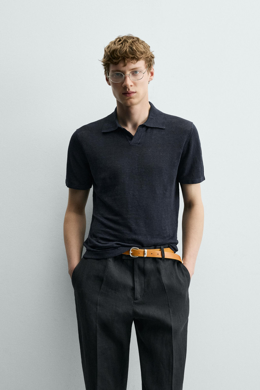 POLO PUNTO REGULAR FIT 100% LINO / Verde claro - Zara фото 10