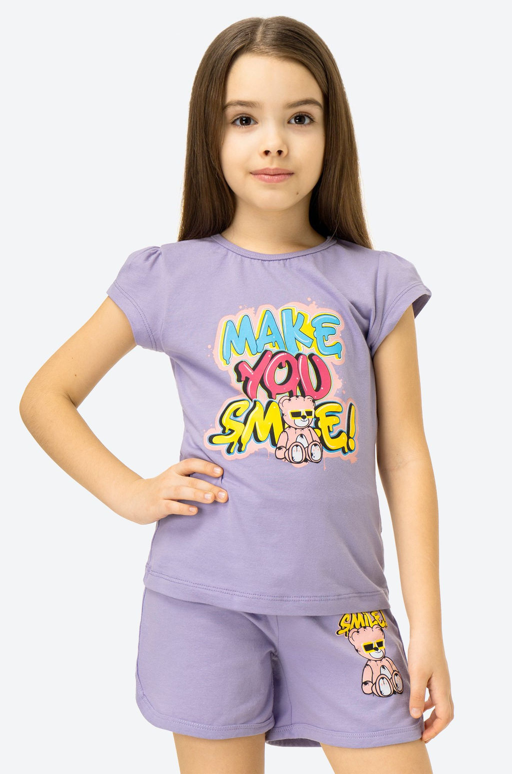 Хлопковый летний костюм для девочки Bonito  фото 2