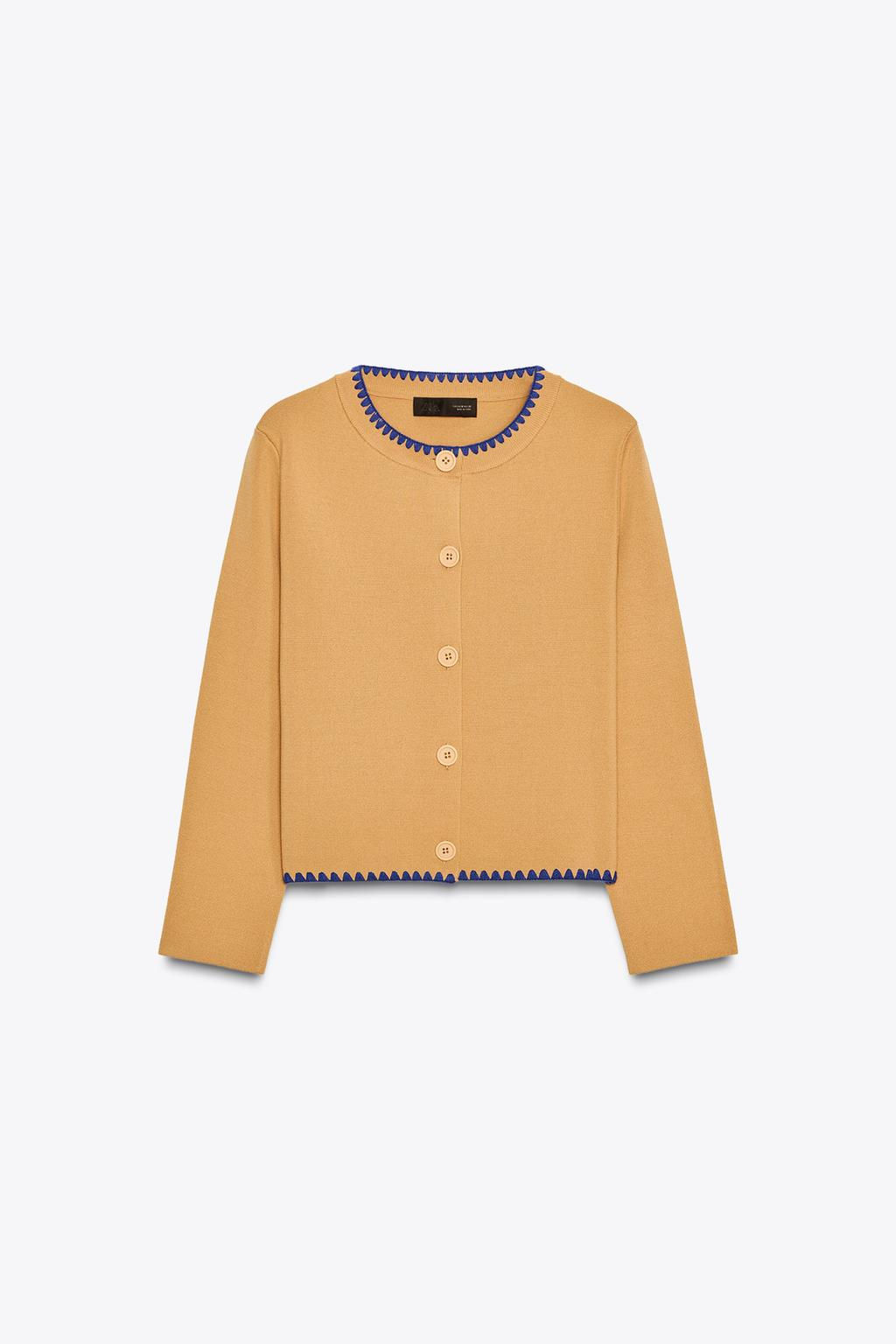 CARDIGAN WITH CONTRAST EMBROIDERY - Zara фото 2