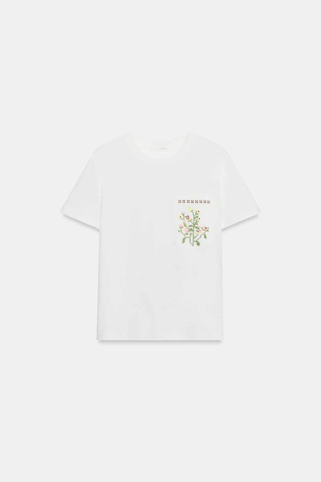 CAMISETA BOLSILLOS BORDADO / Blanco - Zara фото 7