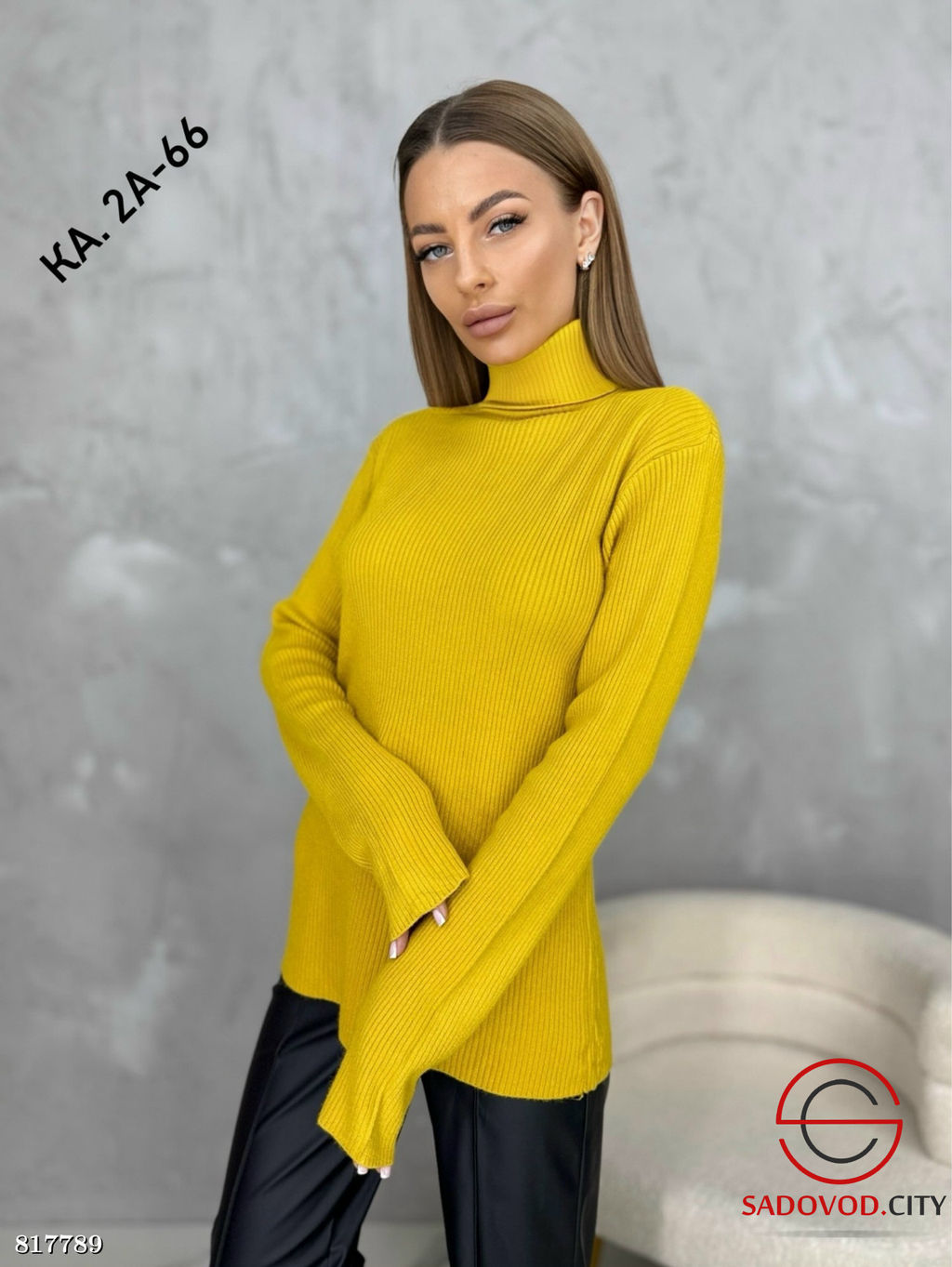 Водолазка однотонная, лапша - Bruno фото 9