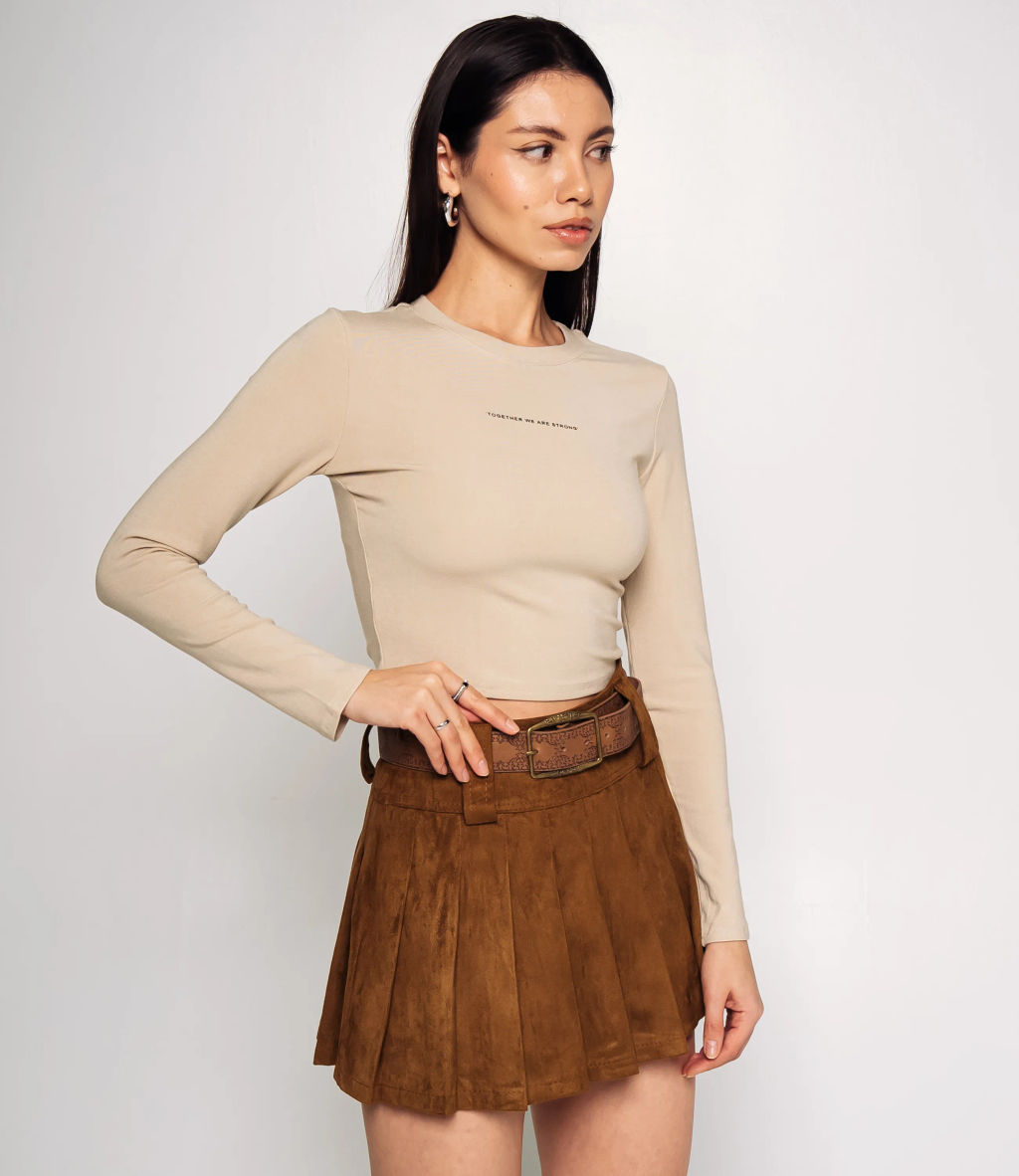 Лонгслив #КТ976, светло-бежевый - Dommod фото 2