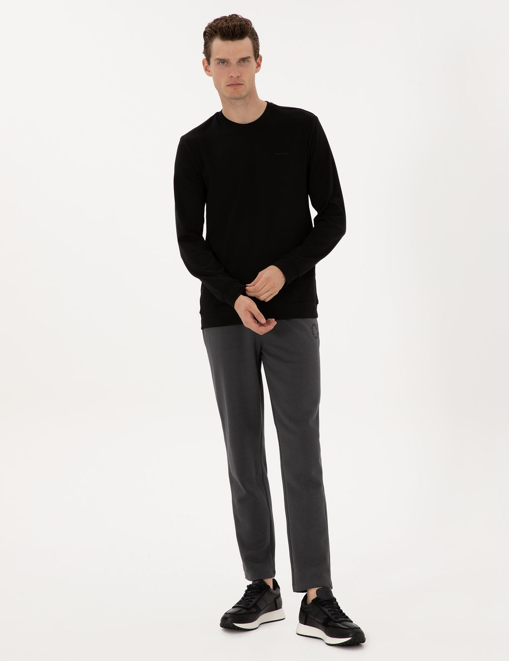 Siyah Regular Fit Sweatshirt - Pierre cardin фото 4