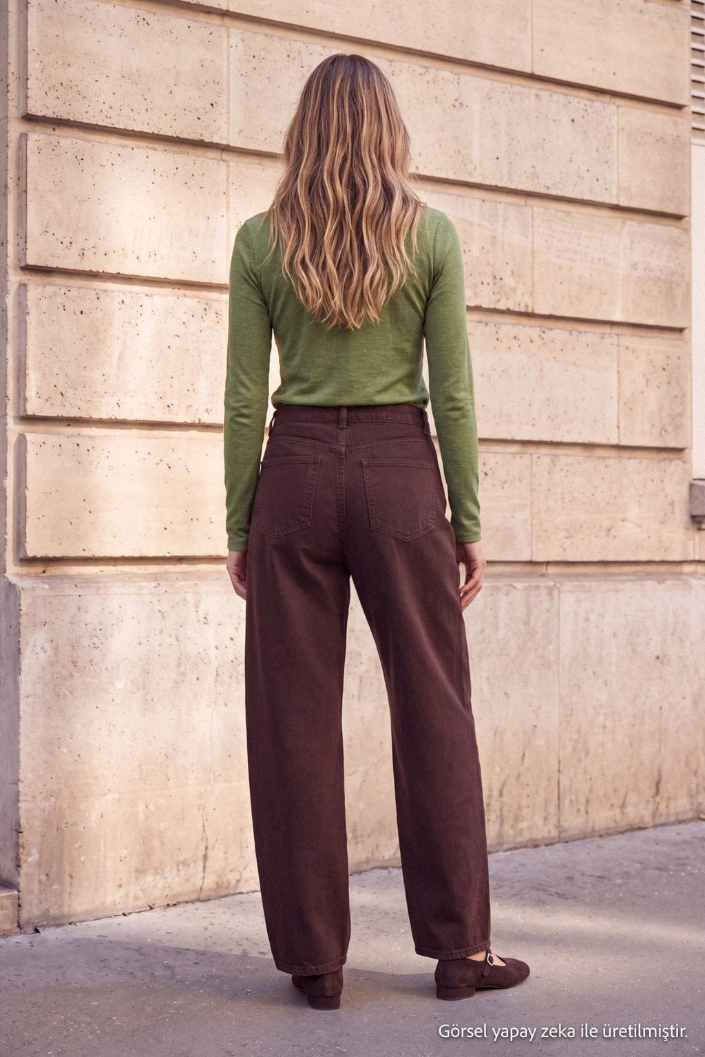 Wardrobe Essentials Kahverengi %100 Pamuk Diki_ Detayl_ Normal Bel Baggy Jeans TWOAW27JE00018 - Trendyolmilla фото 3