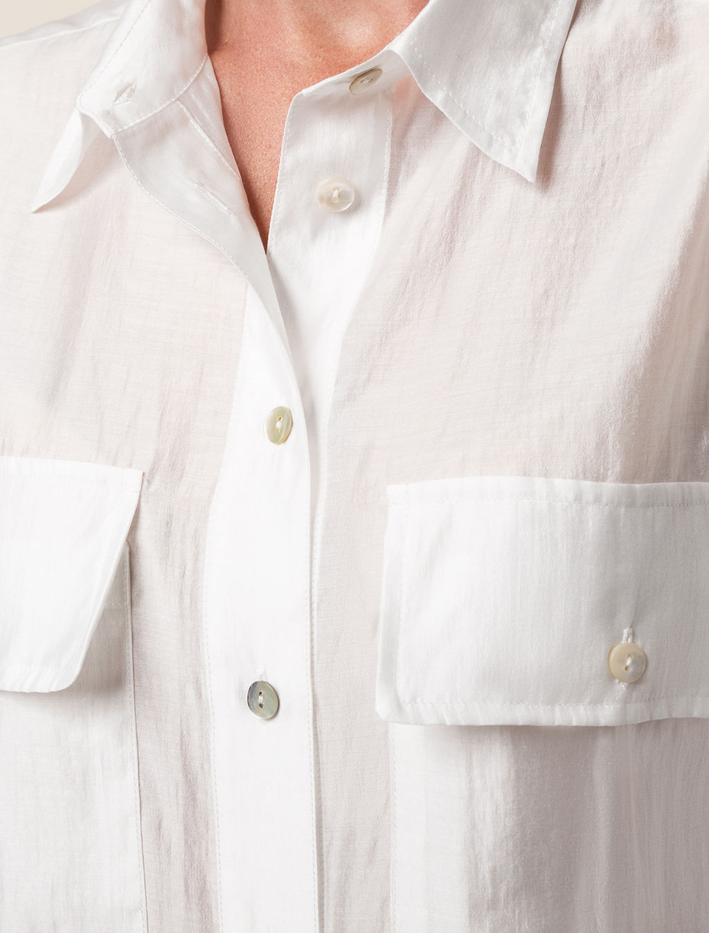 VILATTE / Блузка из полупрозрачного лиоцелла с натуральным шелком  фото 3