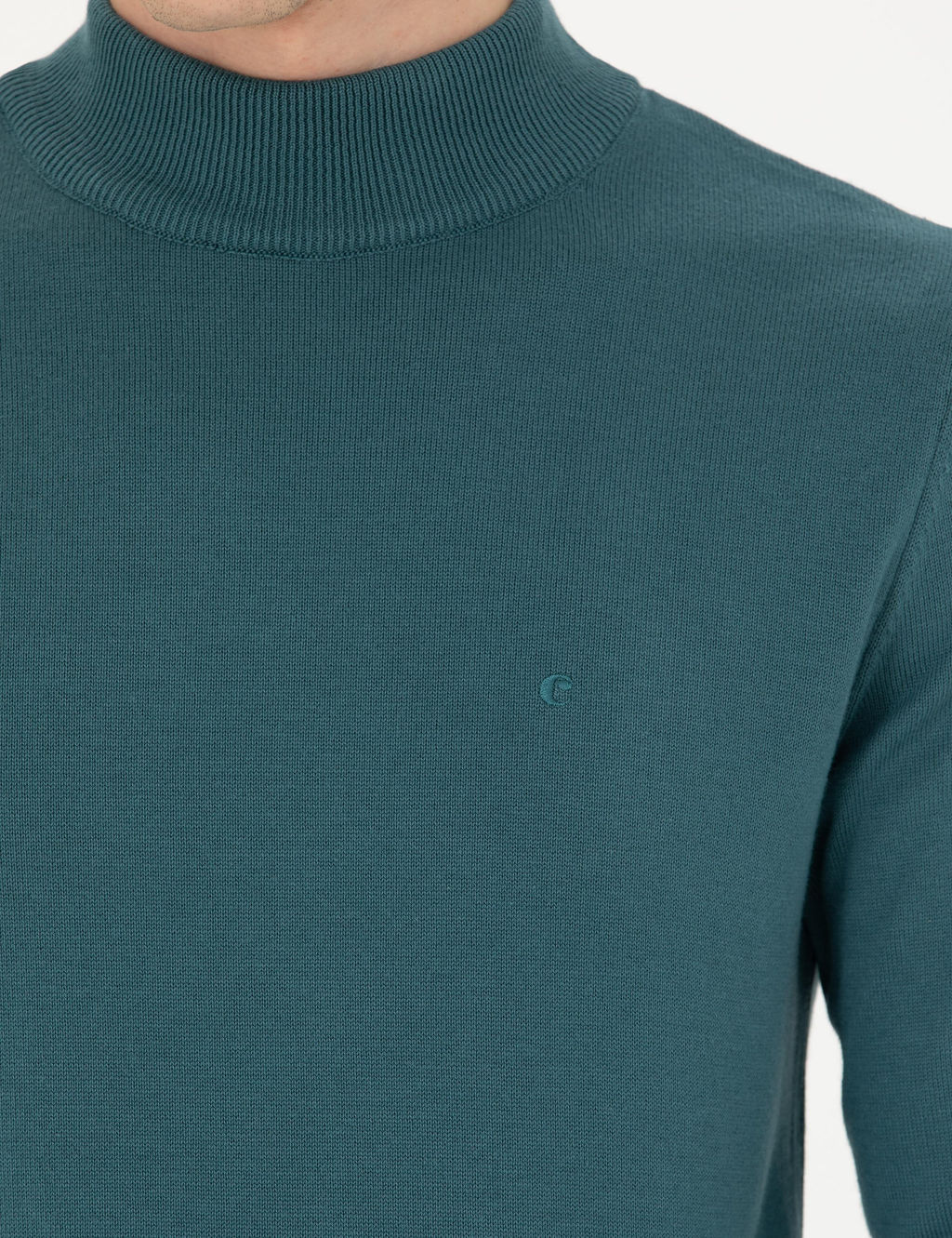 Базовый трикотажный свитер приталенного кроя Petrol Half Fisherman - Cacharel фото 7