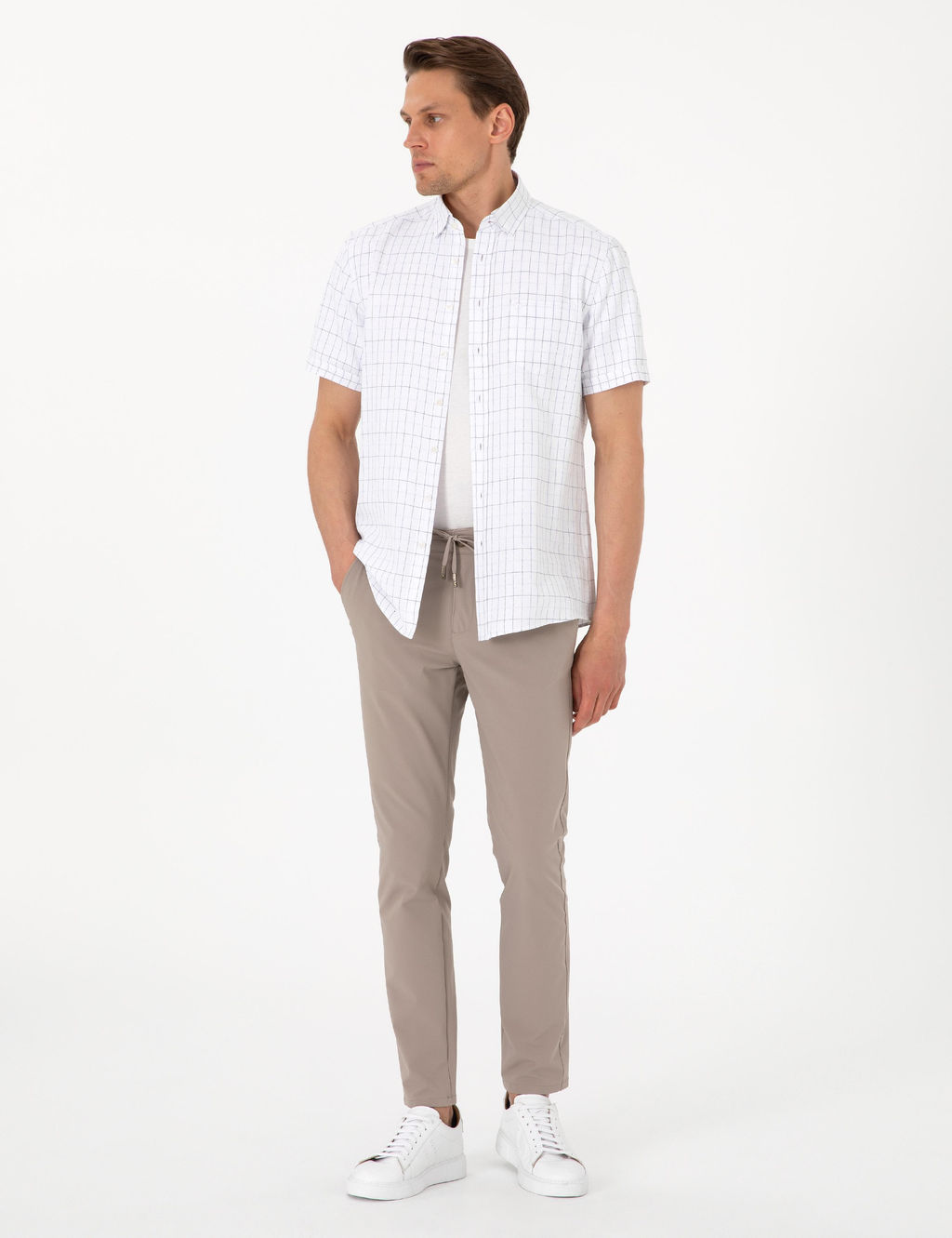 Beyaz Regular Fit K_sa Kollu G_mlek - Pierre cardin фото 4