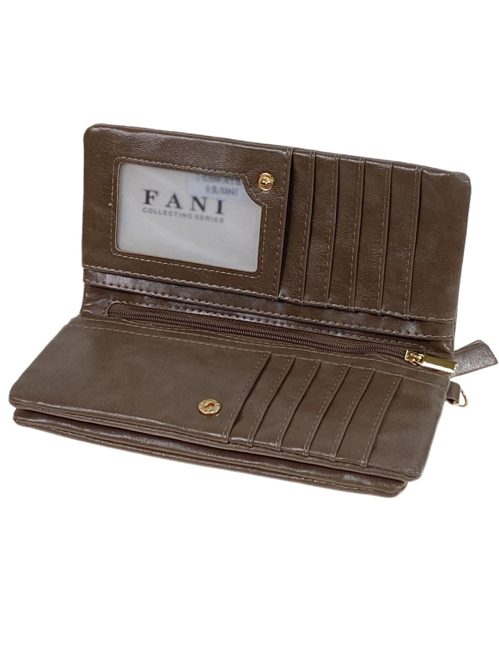 Женское портмоне из искусственной кожи, цвет хаки - Greta фото 2