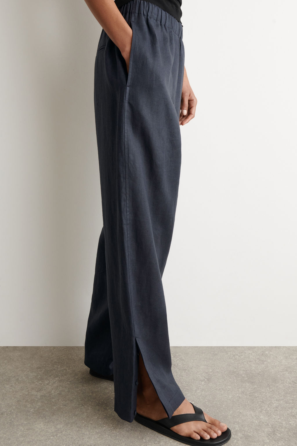PANTAL?N DE LINO BARREL LEG CON CINTURA EL?STICA - H&m фото 5