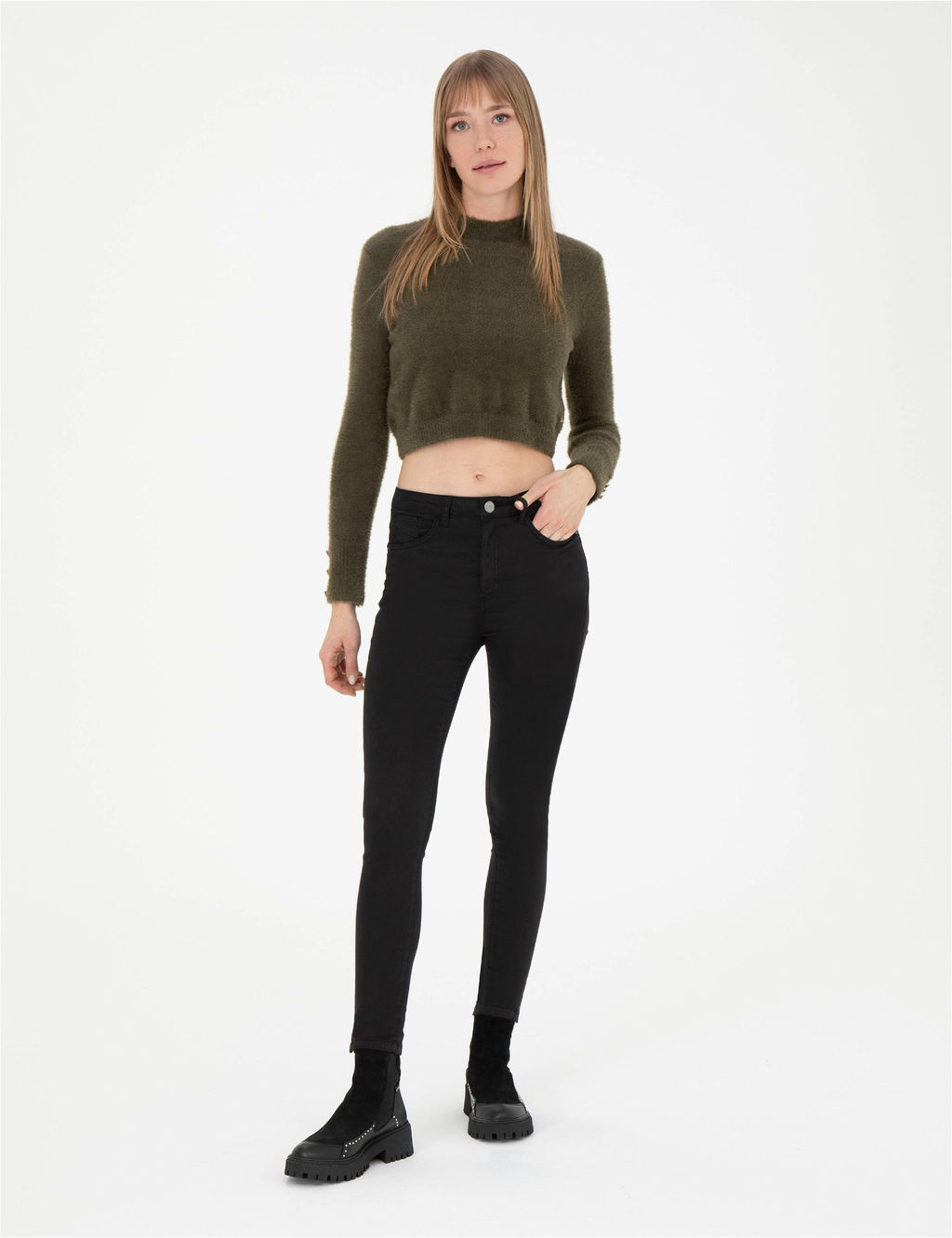 Siyah Skinny Fit Kanvas Pantolon - Pierre cardin фото 3