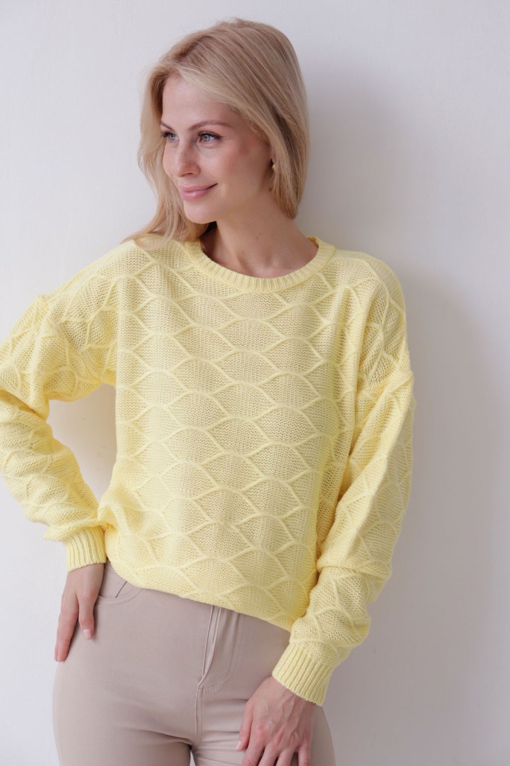 Джемпер удлиненный лимонный с шерстью альпака - Martichelli фото 20