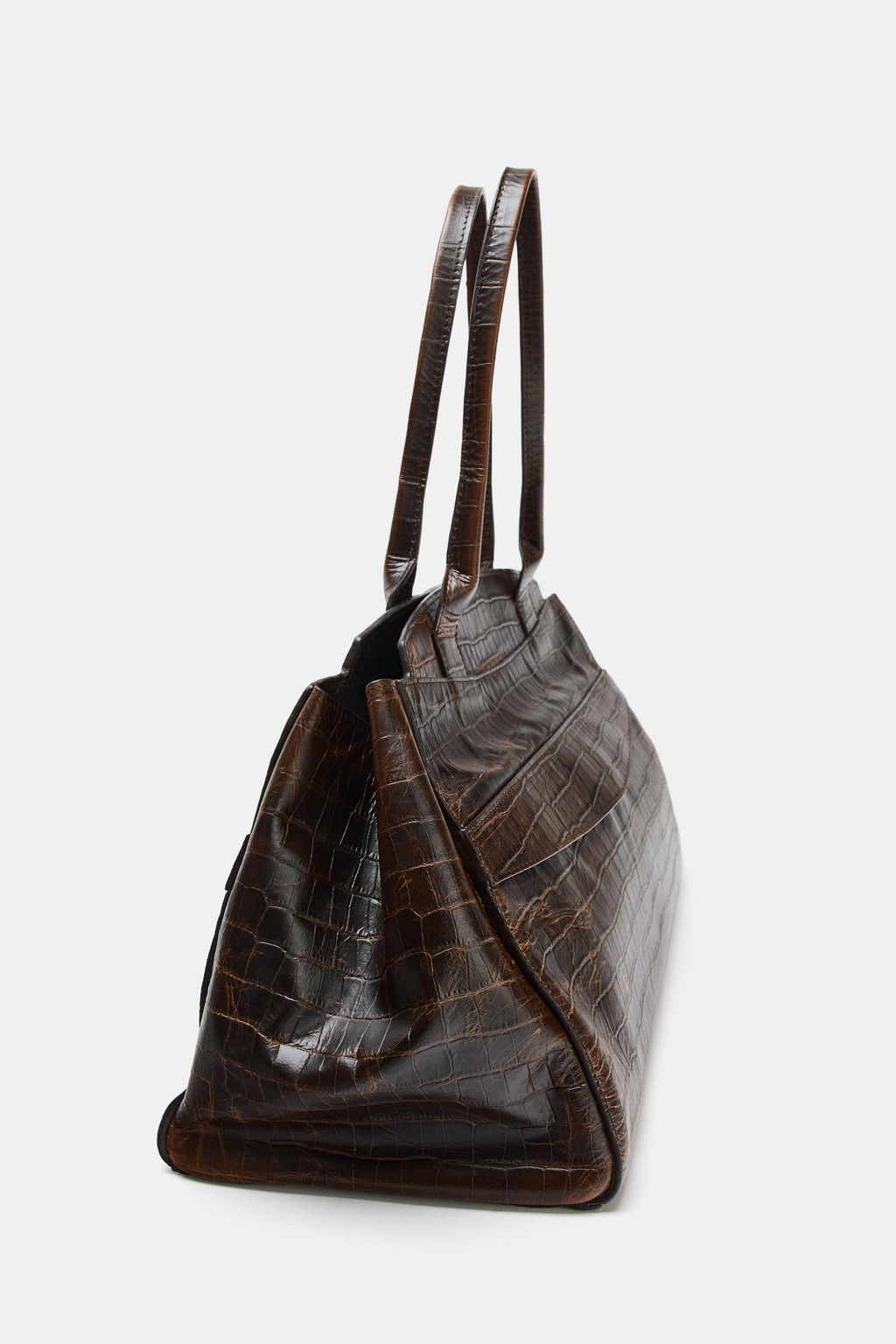 LEATHER MAXI CITY BAG - Zara фото 14