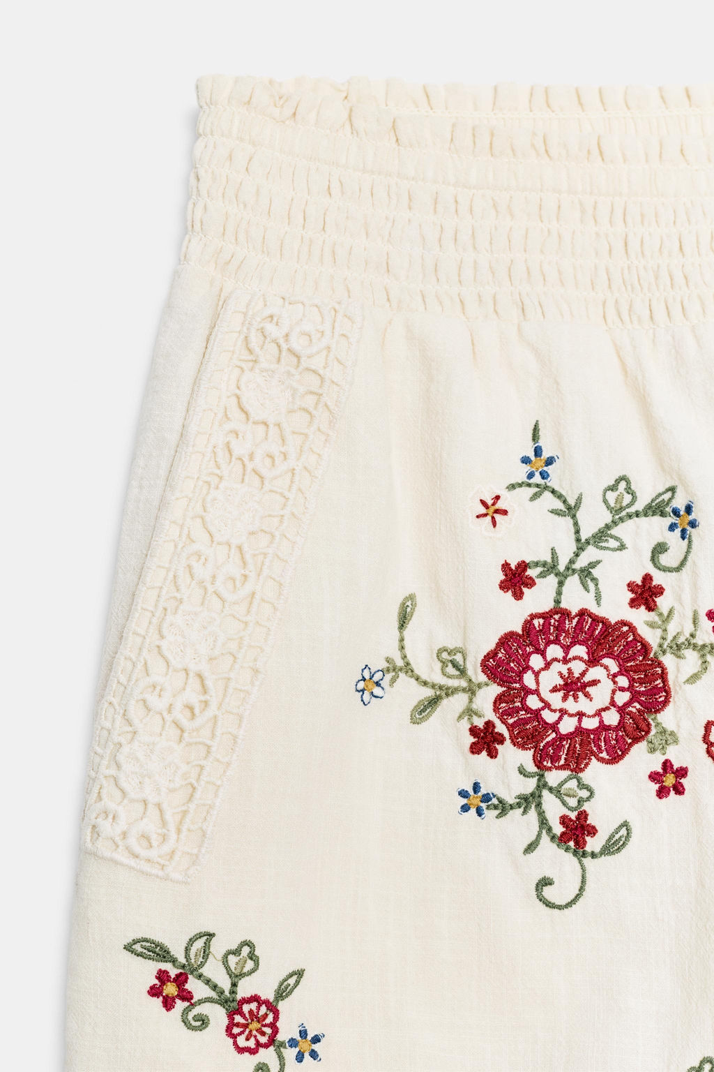 SHORTS FLORES BORDADAS / Crudo - Zara фото 9