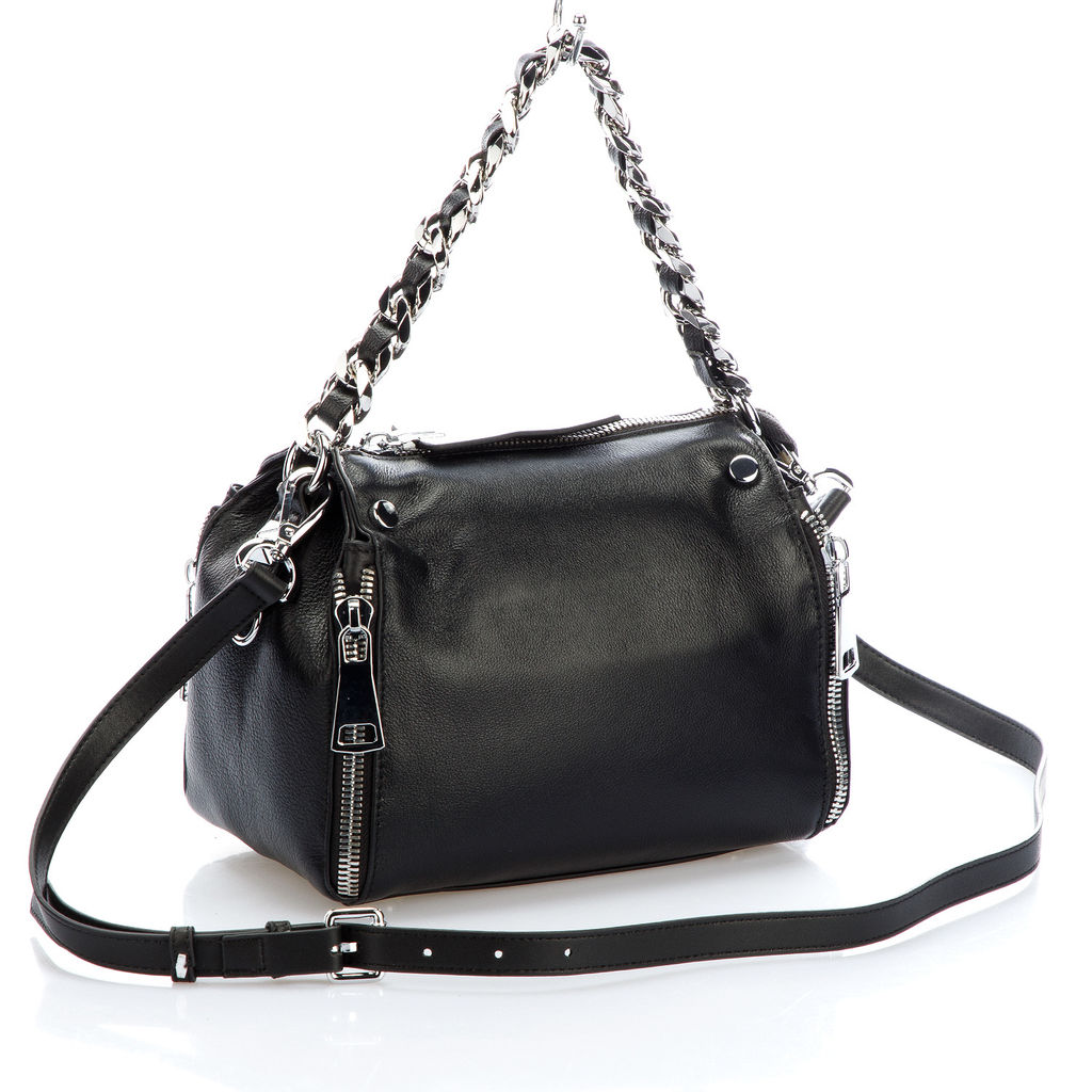 PE9132 black, женская кожаная сумка Casual Barcelo Biagi