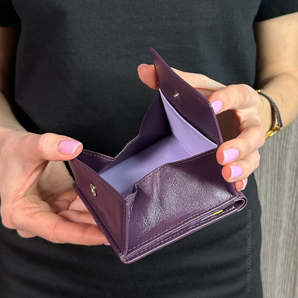 Итальянский кожаный кошелек DuDu серии Flavio | темно-фиолетовый - Dudubags фото 8