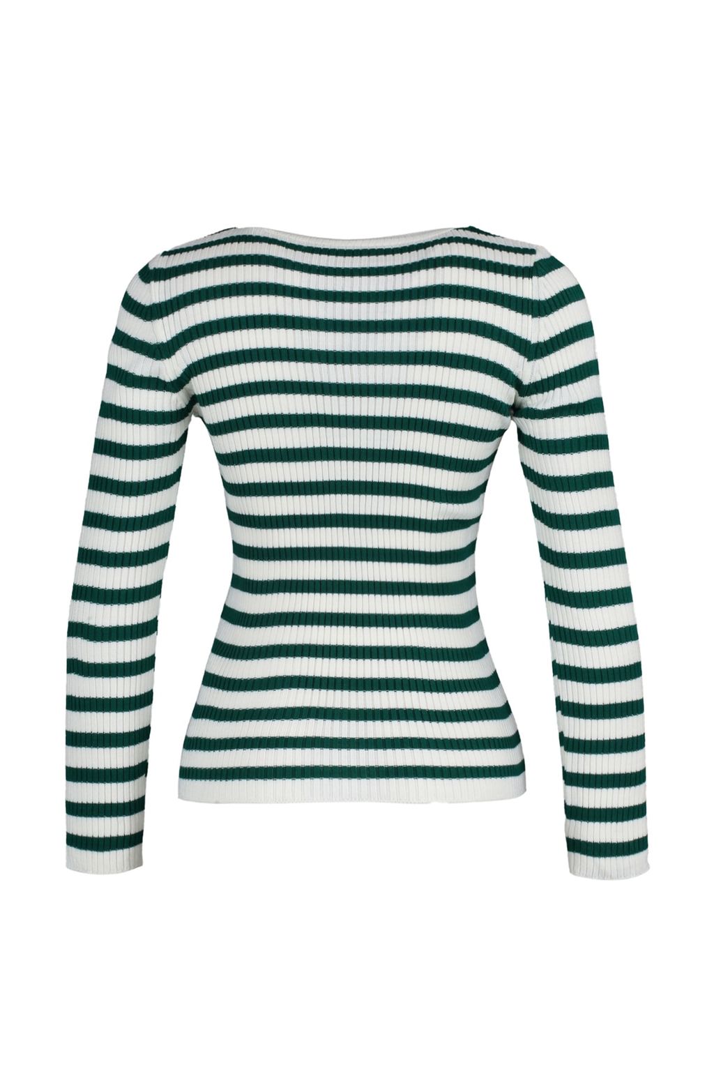 Ac?k Yesil Basic Cizgili Triko Kazak TWOAW21KZ0942